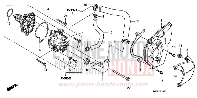 WATER PUMP (CBF600S8/SA8/N8/NA8) for CBF600N ABS QUASAR SILVER METALLIC (NHA48) from 2008